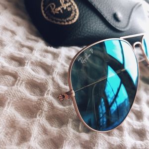 Blue Polarized Ray Ban Aviator Sunglasses